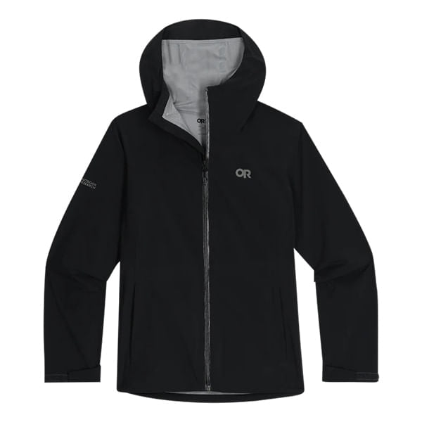 Outdoor Research Womens Stratoburst Rain Jktst Shells in Black Color
