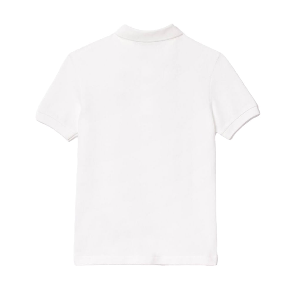 Lacoste Kids Pique Polo Tops in White Color