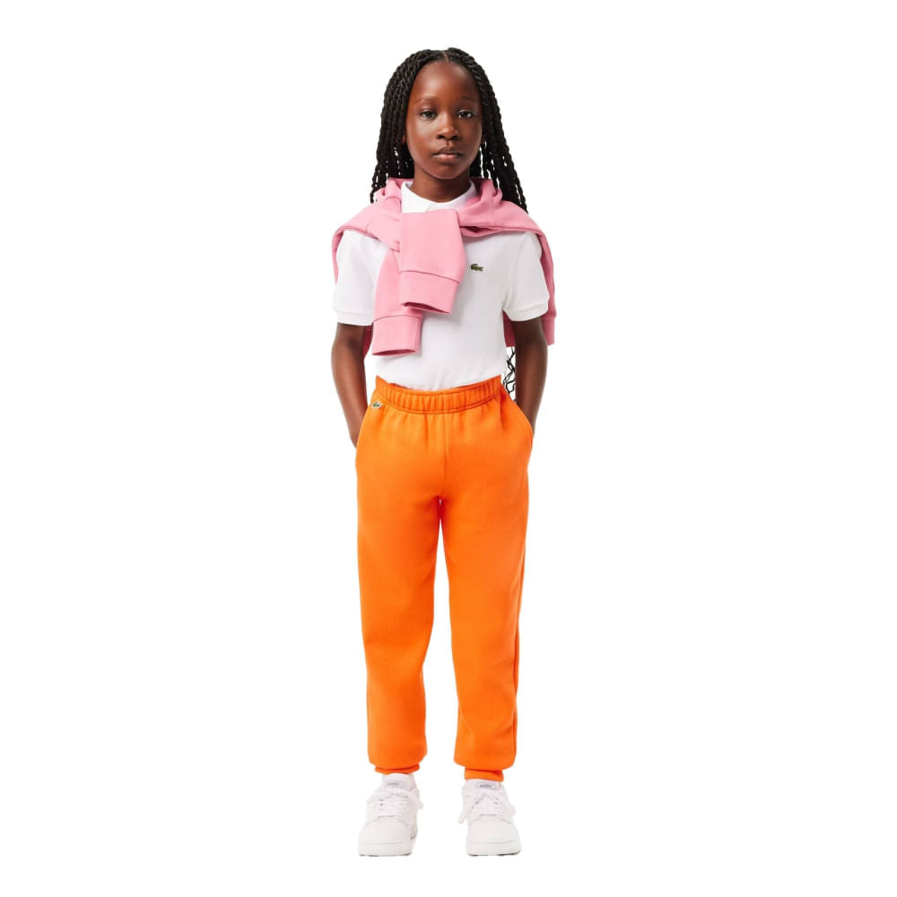 Lacoste Kids Pique Polo Tops in White Color
