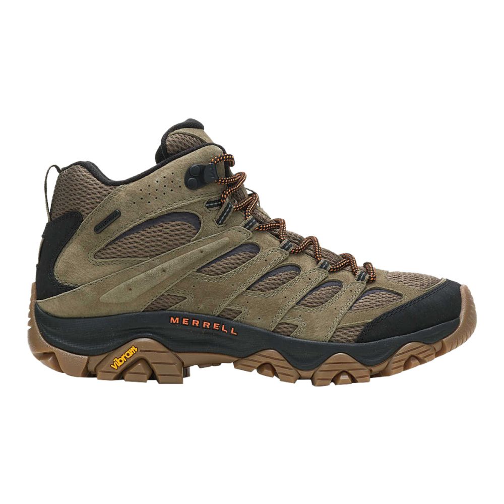 Merrell Mens Moab 3 Mid Wp W Boots in Green Color