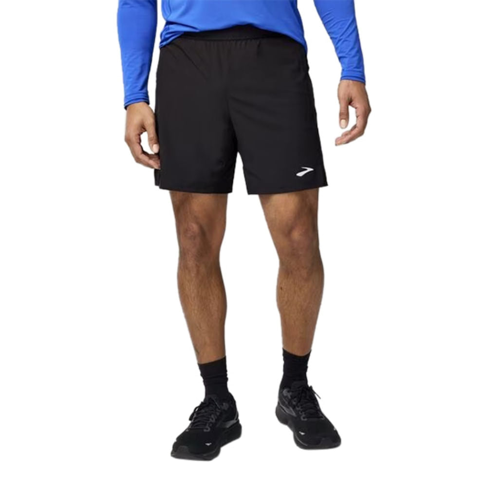 Brooks Mens Journey 7 2-In-1 Short in Grey Color