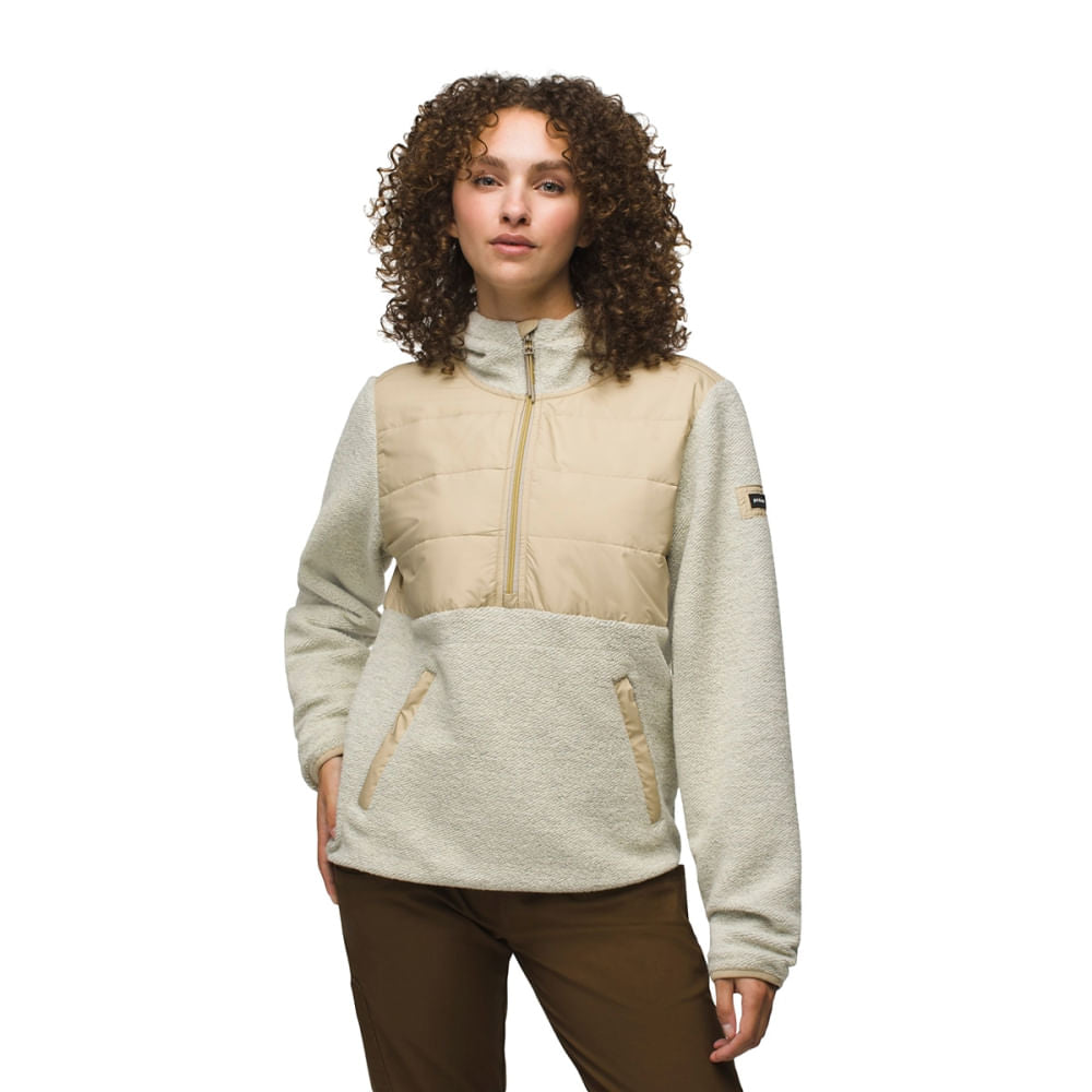 Prana Womens Wooly Bird Fleece Half Zip Jacket SANDSTONE