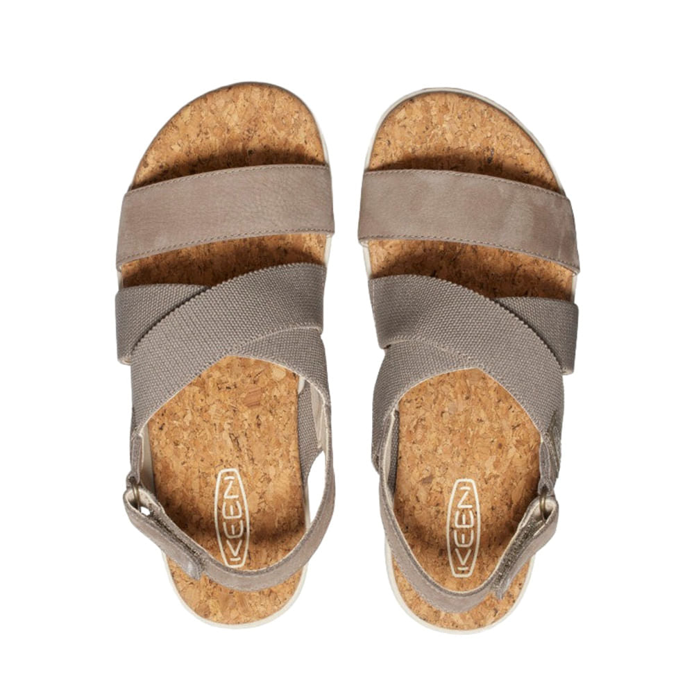 Keen Womens Elle Criss Cross Sandals in Khaki Color