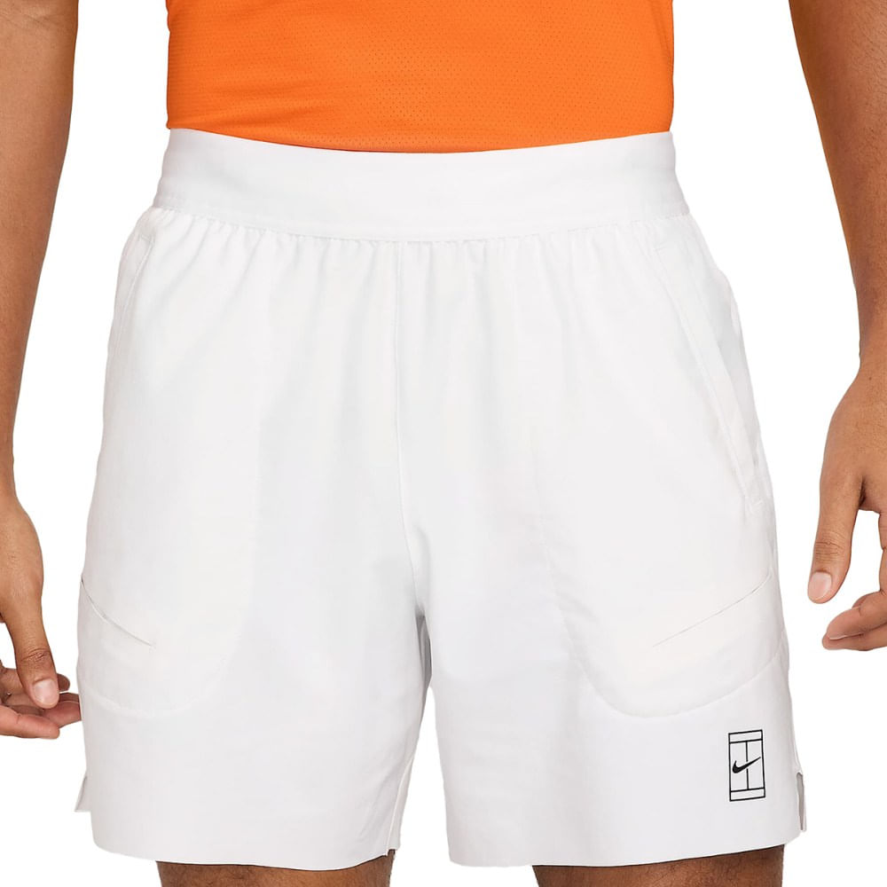 Nike Mens Nikecourt Advantage Shor Shorts in White Color