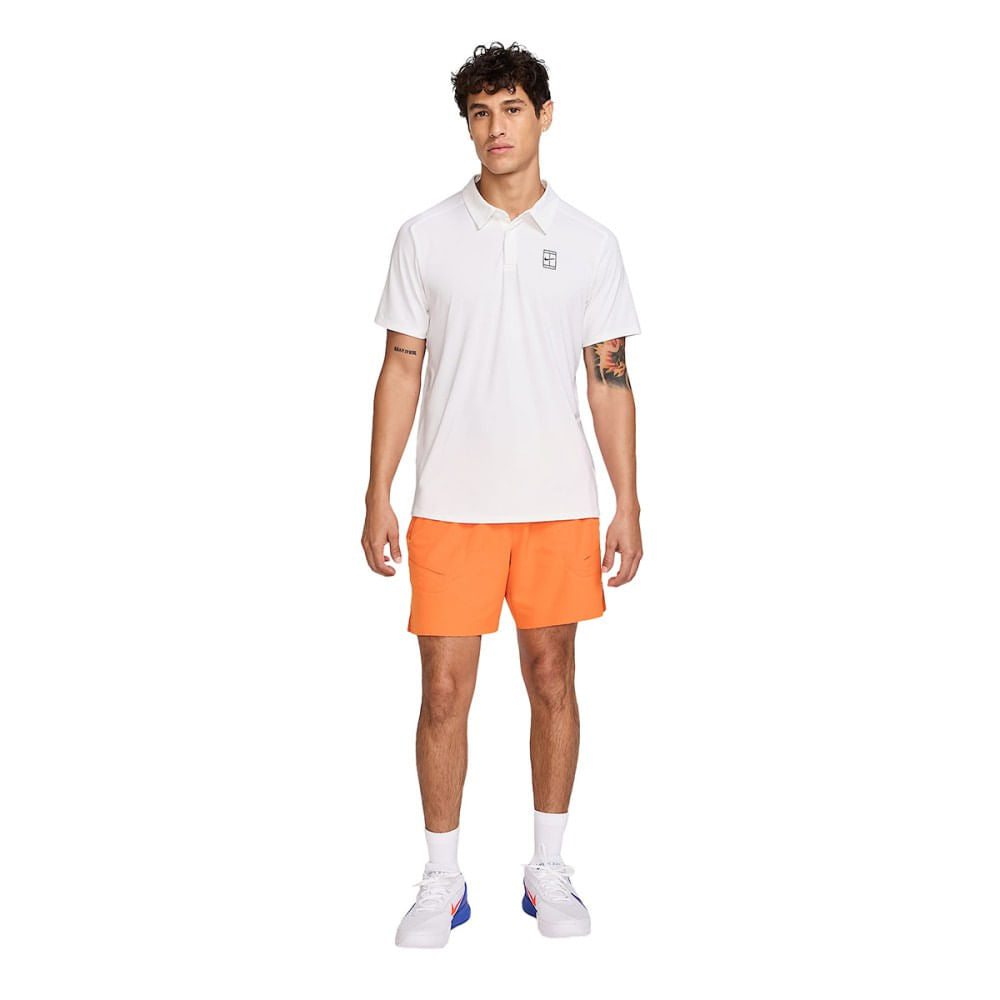 Nike Mens Nikecourt Advantage Polo Tops in White Color