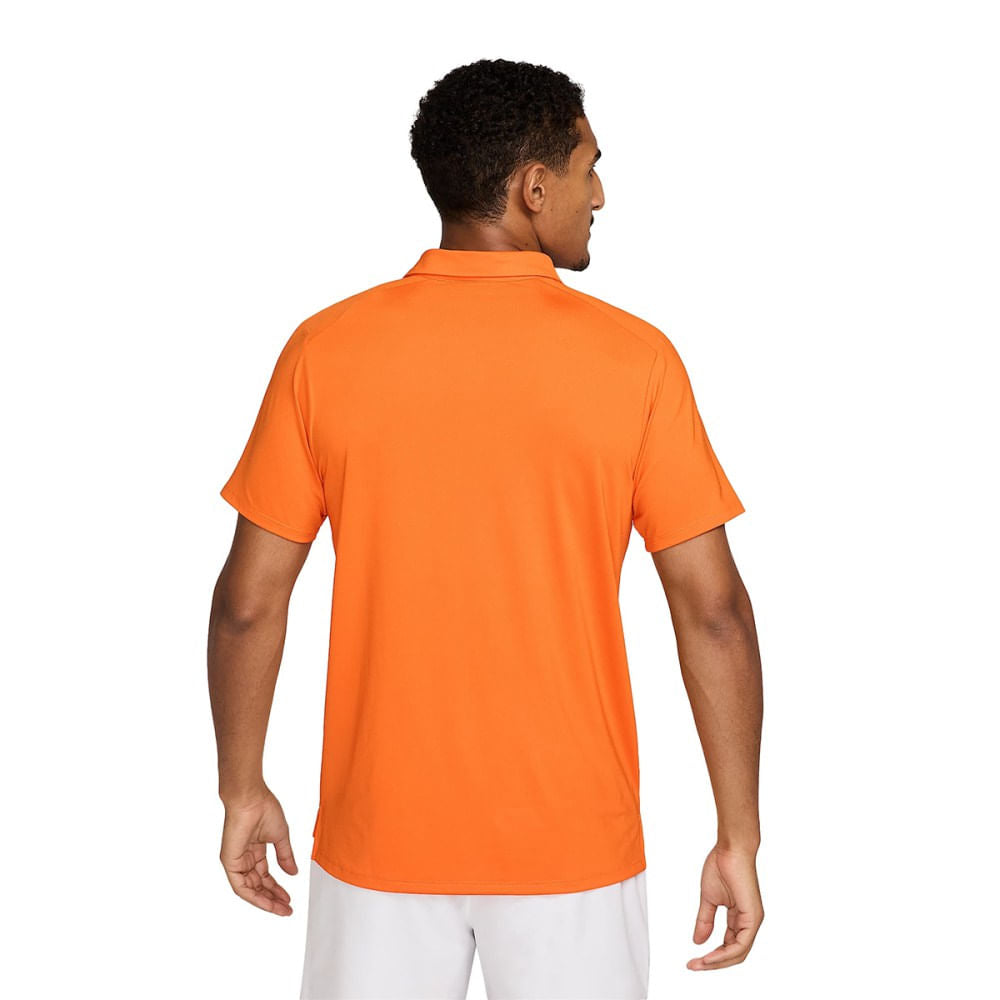 Nike Mens Nikecourt Advantage Polo Tops in Orange Color