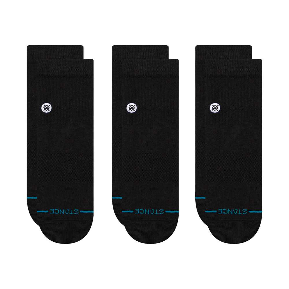 ICON QUARTER 3-PACK SOCK | BLACK