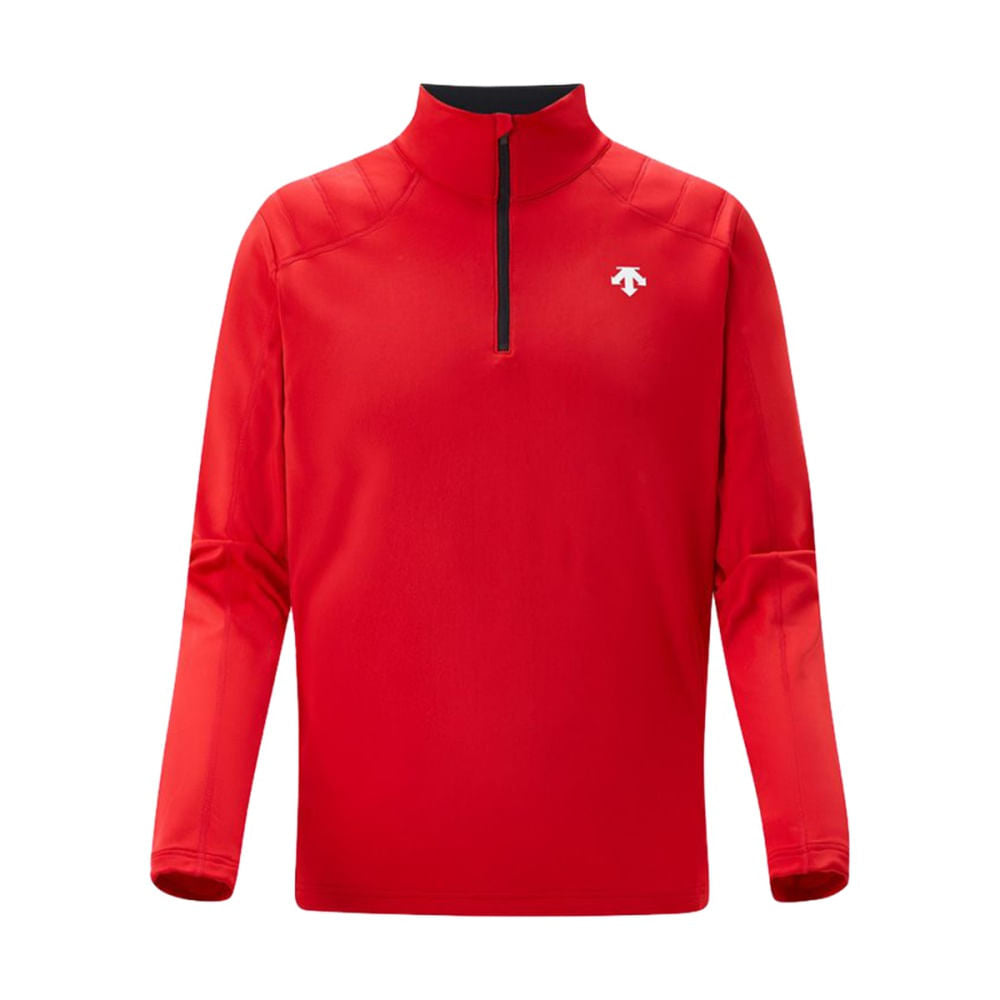 Descente Mens Piccard T Neck Midlayer in Red Color