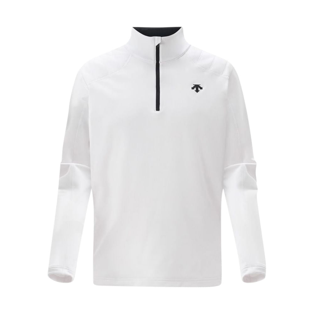 Descente Mens Piccard T Neck Midlayer in White Color