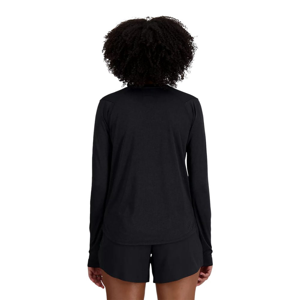 New Balance Womens Athletics Long Sleeve Tops in Grey Color