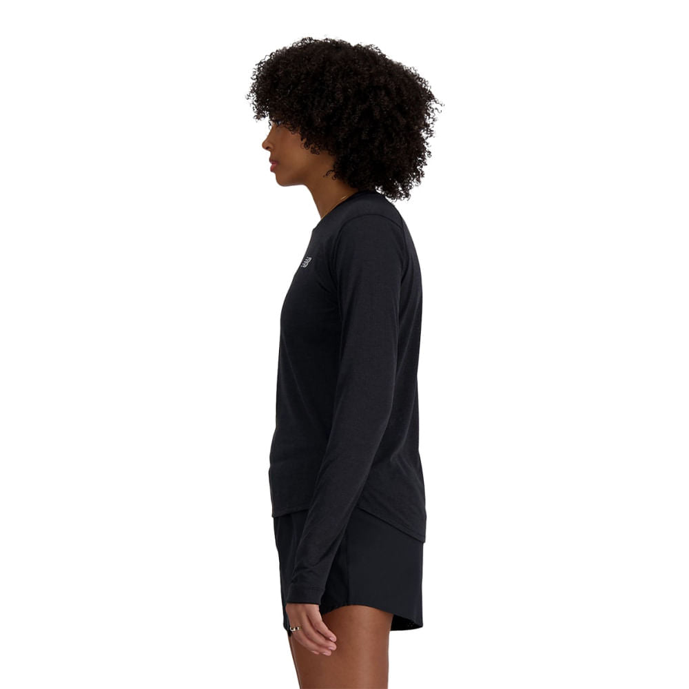 New Balance Womens Athletics Long Sleeve Tops in Grey Color