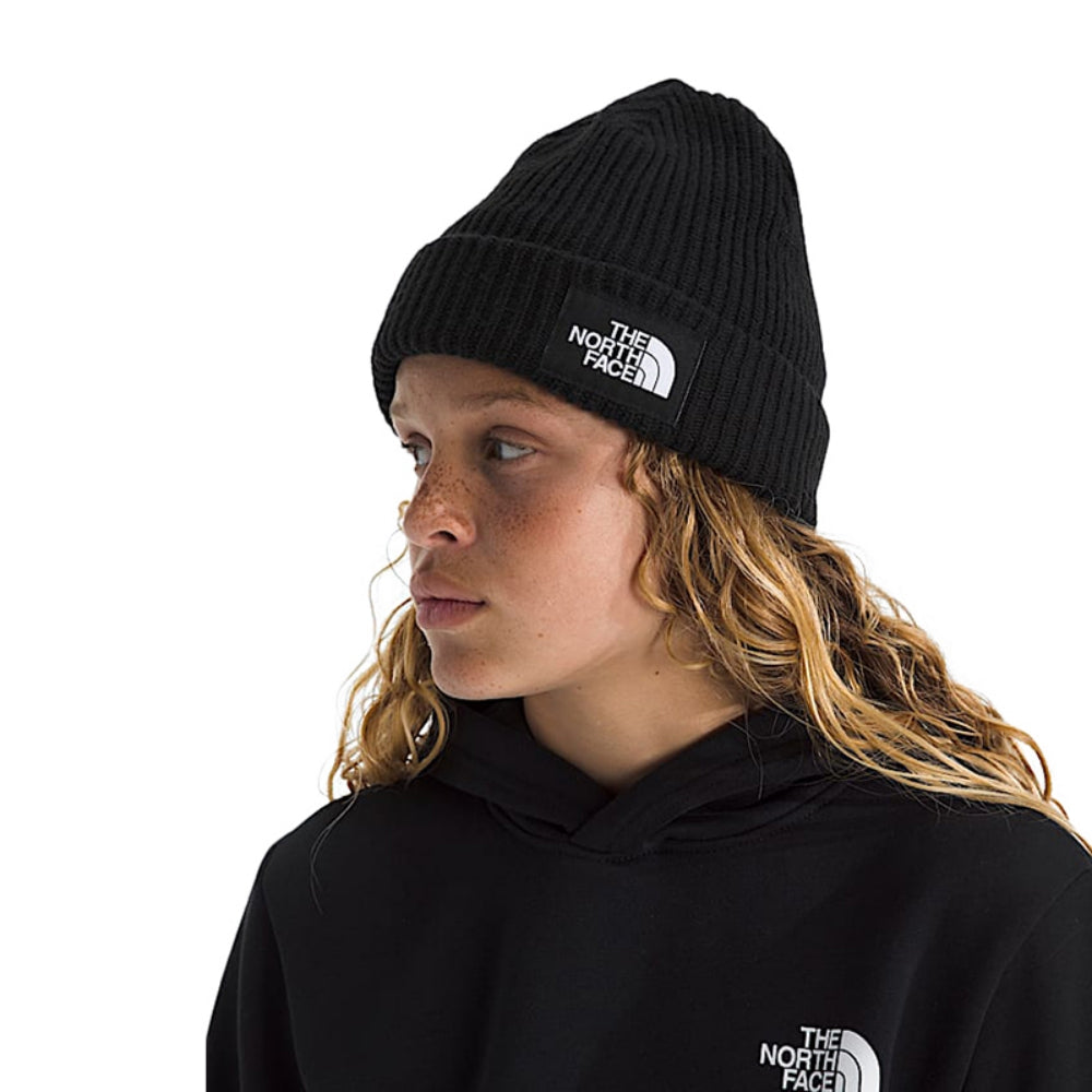 The North Face Kids Salty Lined Beanie Winter Hats in Black Color