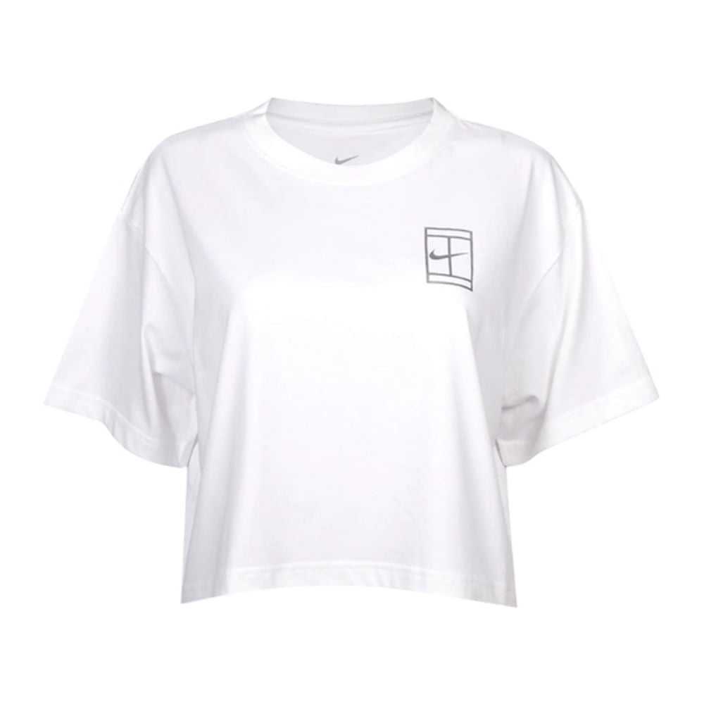 Nike Womens Nike Slam Crop Tee Tops in White Color