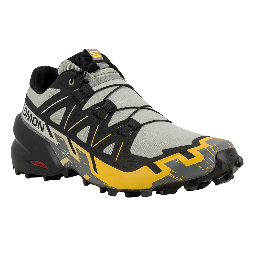Salomon Mens Speedcross 6 Trail Running Shoes in Green Color