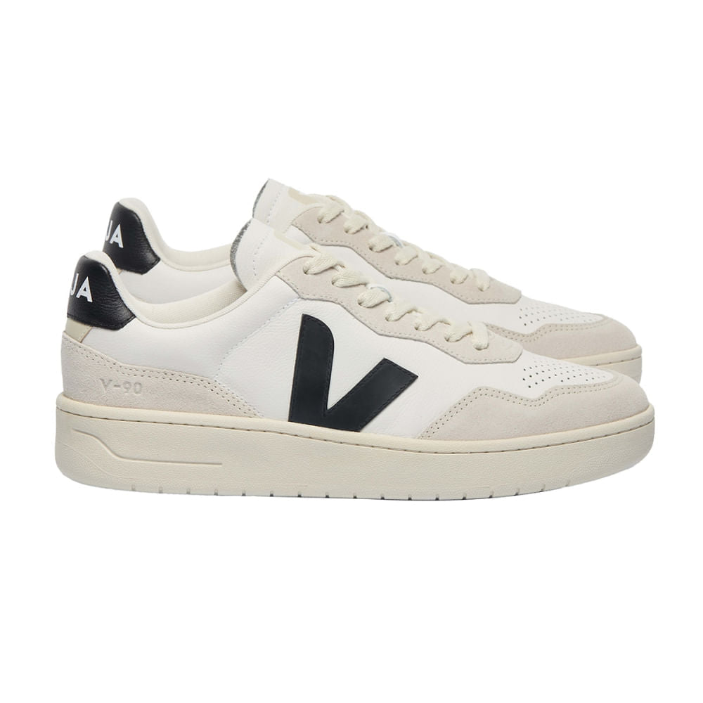 Veja Mens V-90 Sneakers in White Color