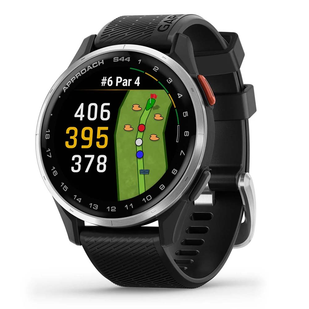 Garmin Unisex Approach S44 Slvr Black Smart Watches in Black Color