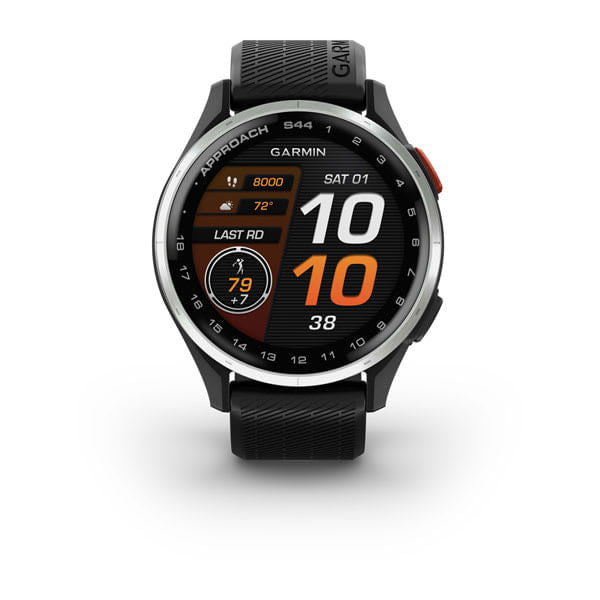Garmin Unisex Approach S44 Slvr Black Smart Watches in Black Color