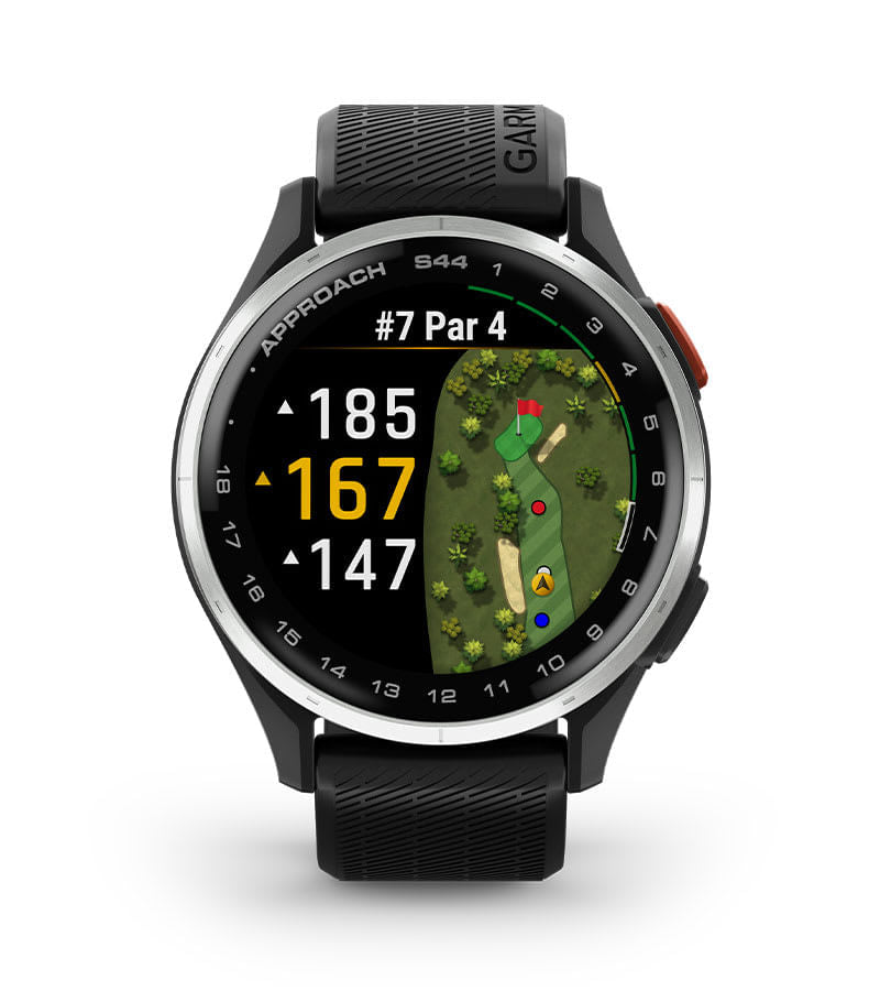 Garmin Unisex Approach S44 Slvr Black Smart Watches in Black Color