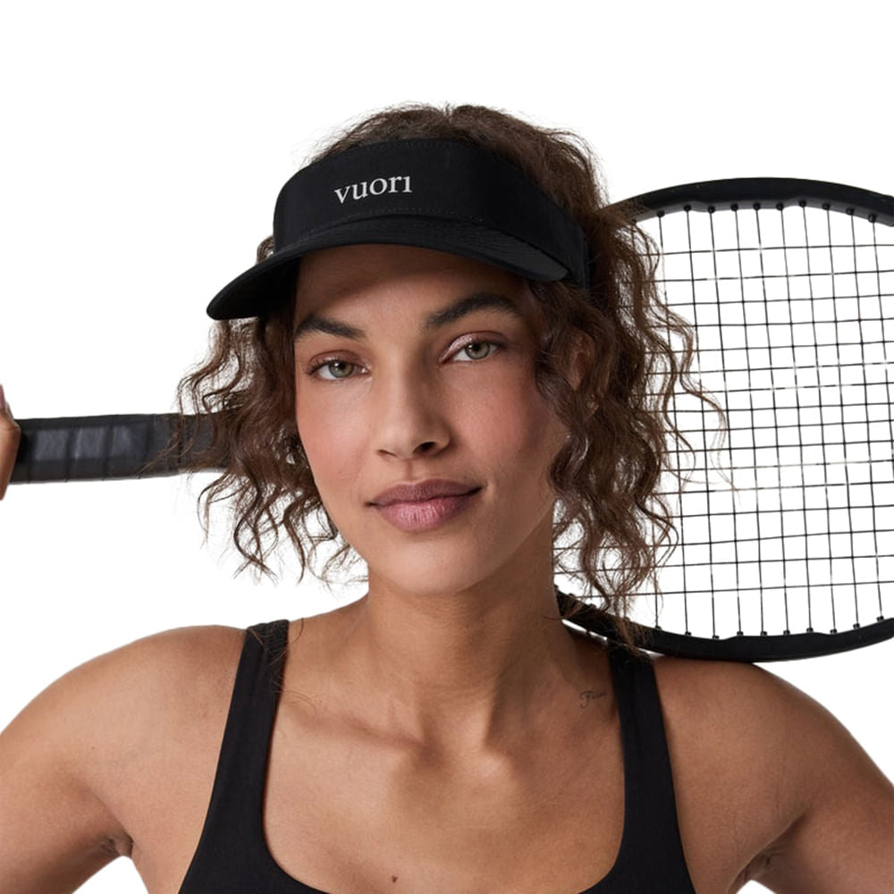 Vuori Womens Topspin Visor 2.0 Hats in Black Color