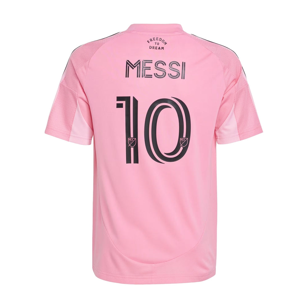 Adidas Kids Inter Miami 25/26 home Kit Fan Apparel in Pink Color