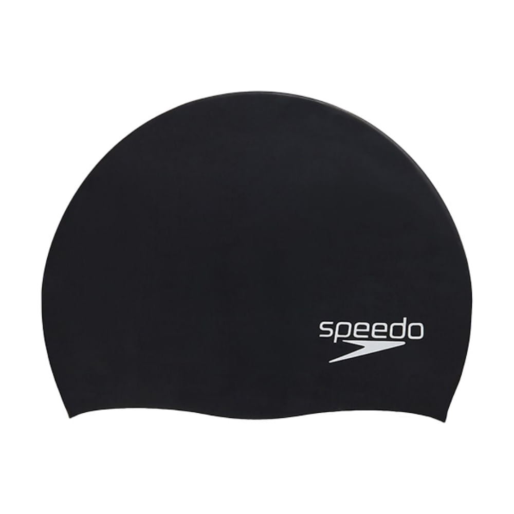 Speedo Elastomeric Solid Silico Swimming Caps in Black Color