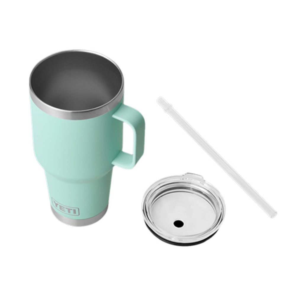 Yeti Rambler 35 Oz Straw Mug Water Bottles in Blue Color