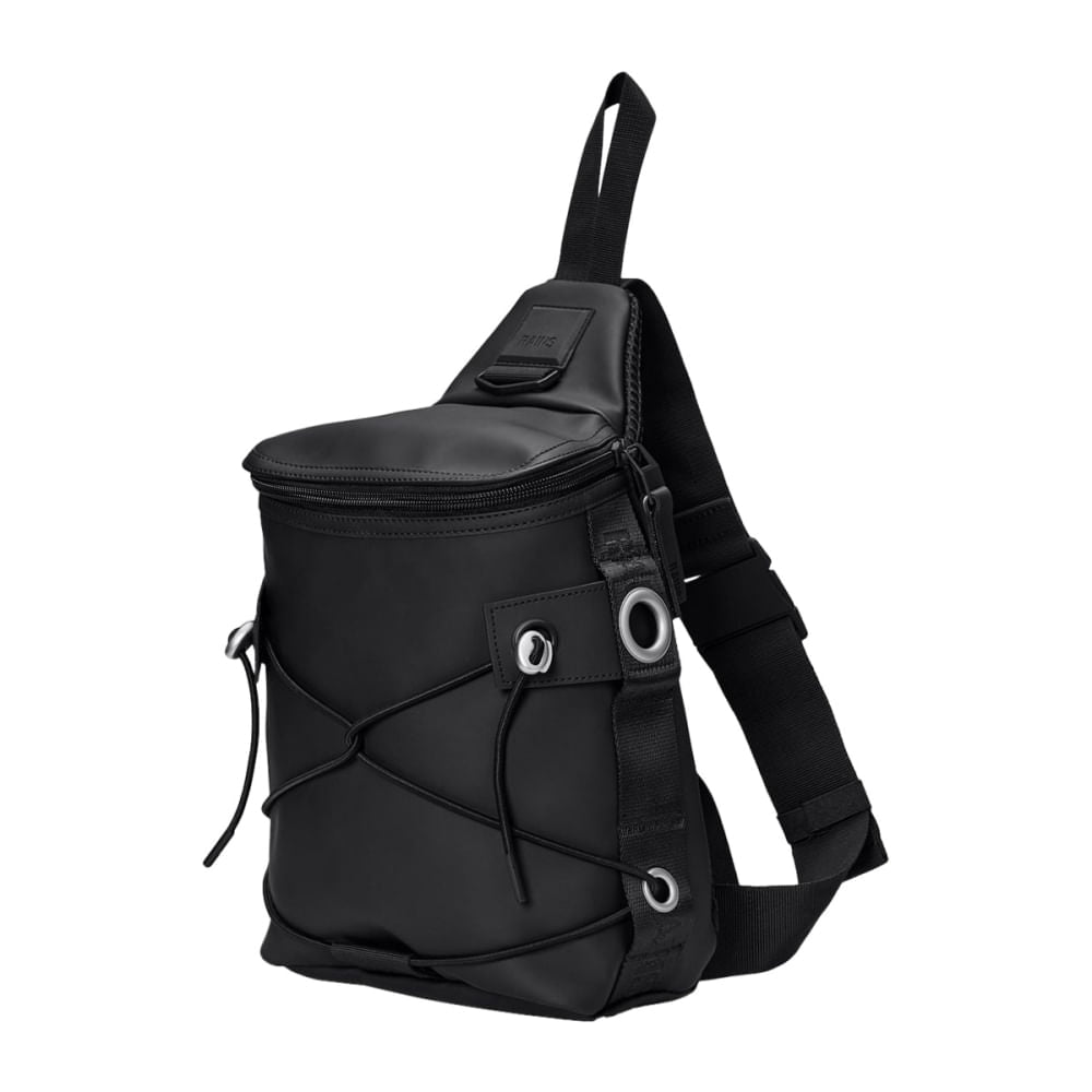 Rains Unisex Trail Cord Sling Bag in Black Color