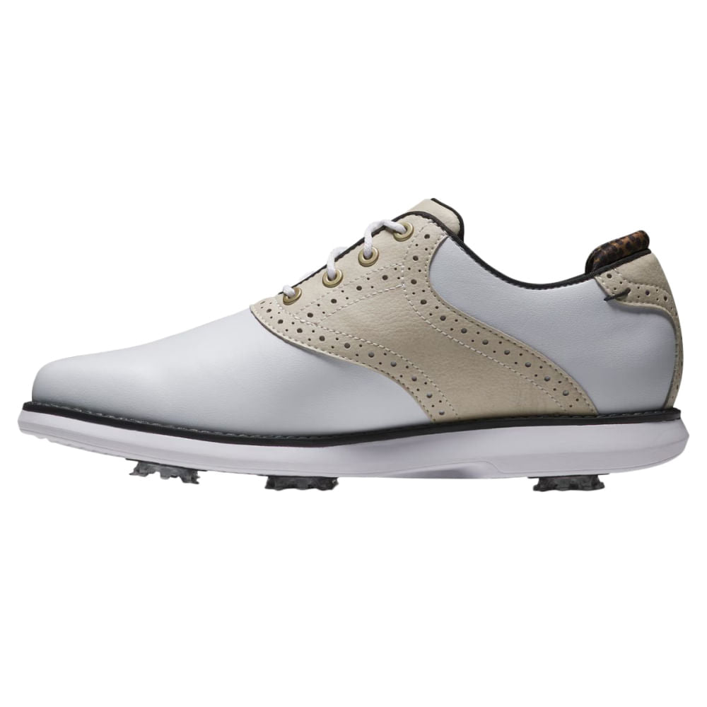 Footjoy Womens Traditions Cleated Golf Cleats in White Color