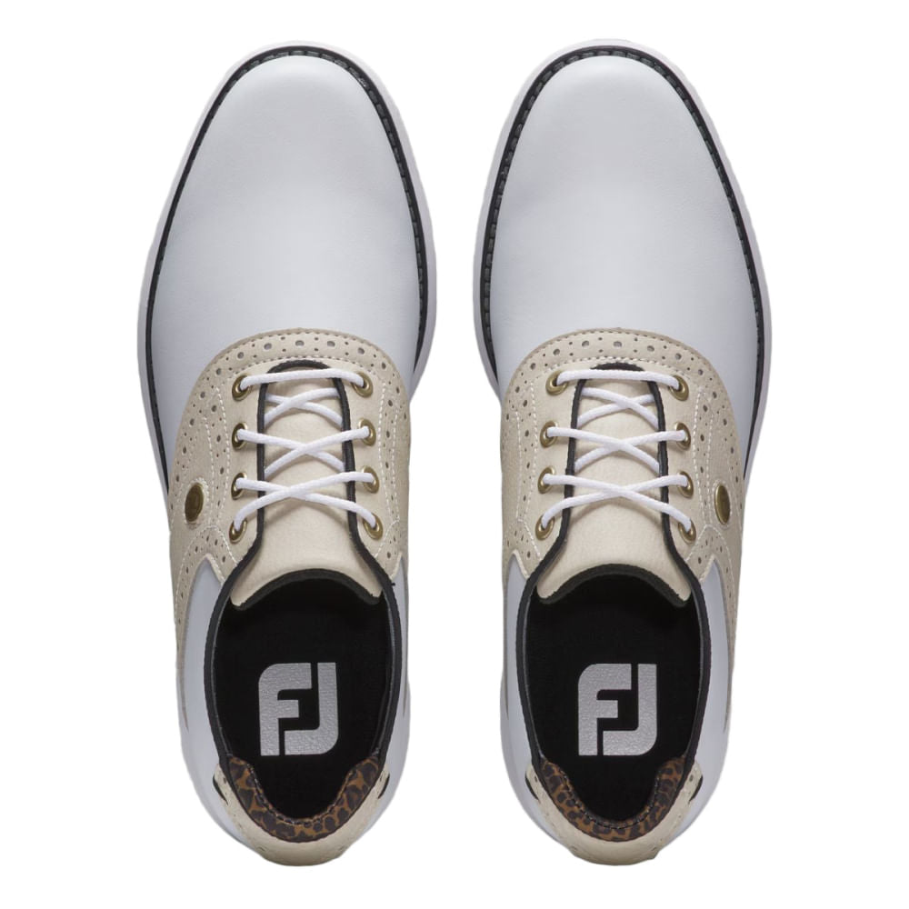 Footjoy Womens Traditions Cleated Golf Cleats in White Color