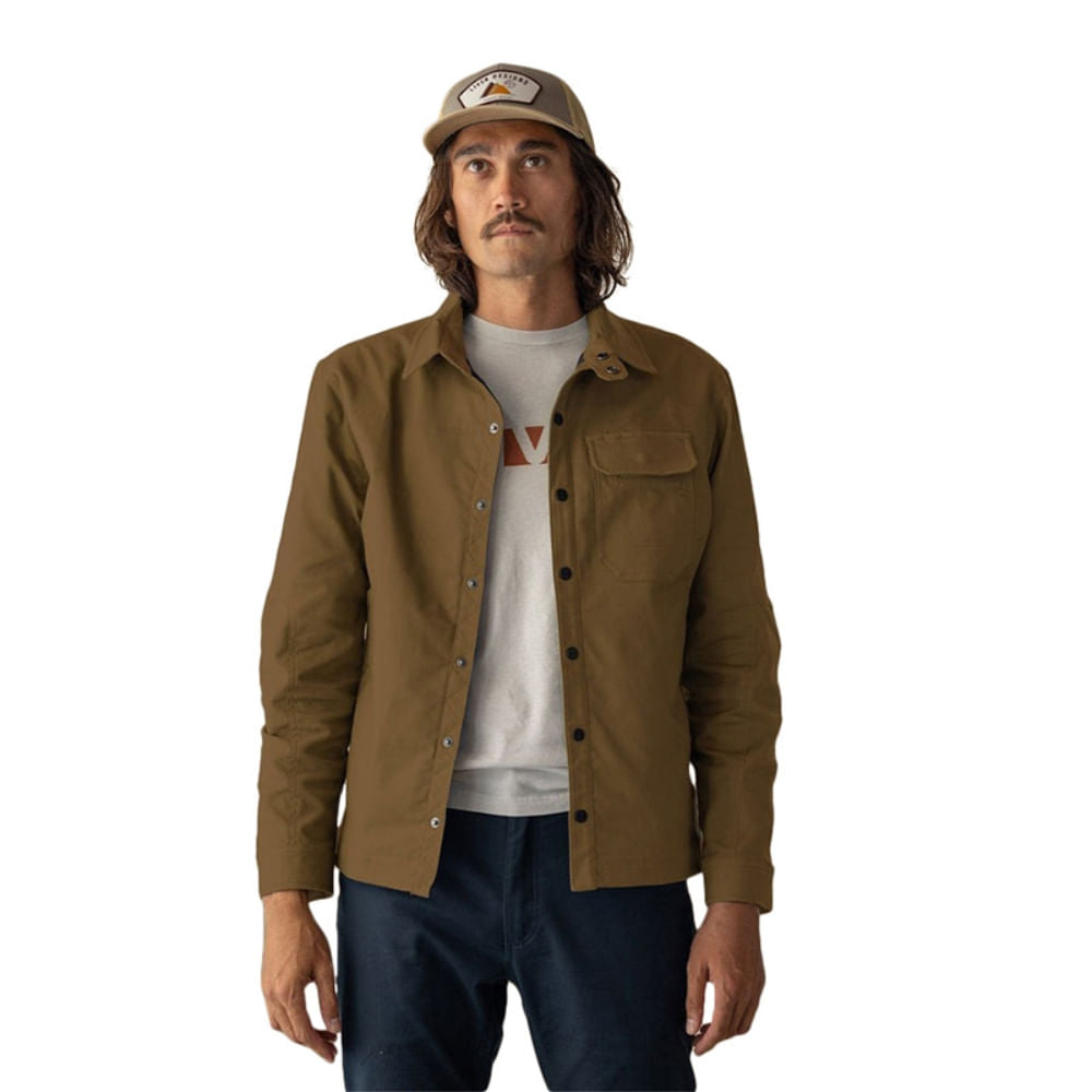 Livsn Mens Forager Jacket Tops in Brown Color