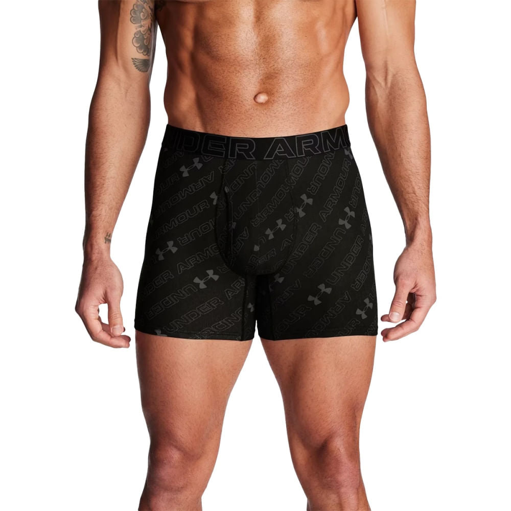Under Armour Mens Ua Perf Cotton Solid 6In Underwear in Black Color