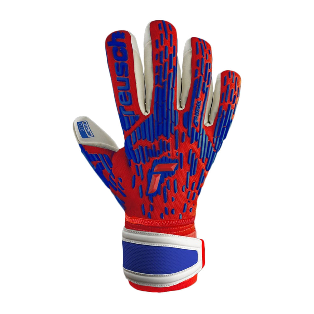 Continental Sports Supply Mens Attrakt Freegel Gold Fng Soccer Gloves in Red Color
