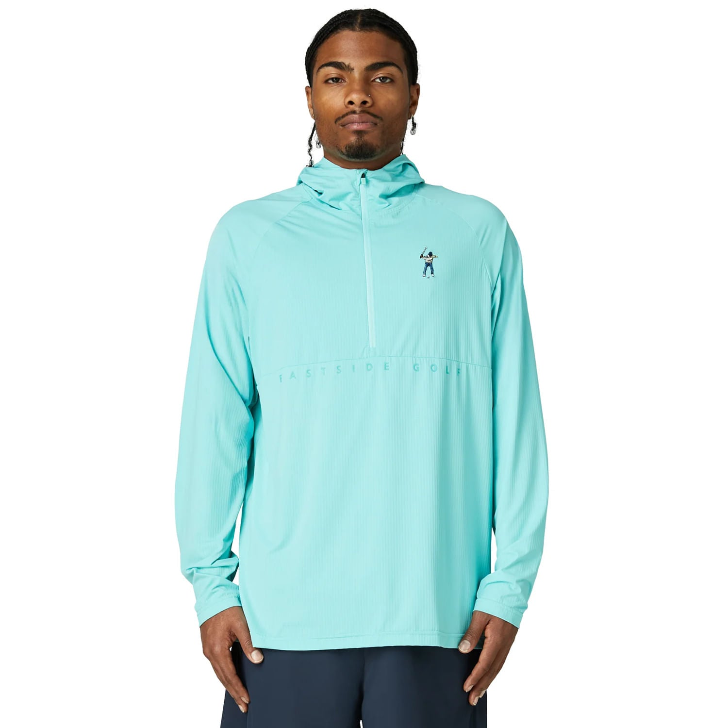Eastside Golf Mens Performance Ltwt Hoodie Tops in Blue Color