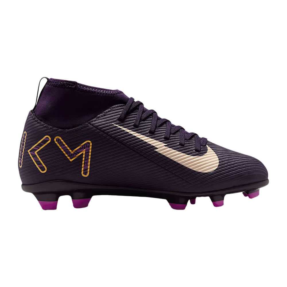 Nike Kids Mercurial superfly 10 Cl MG Hi Soccer Cleats in Purple Color