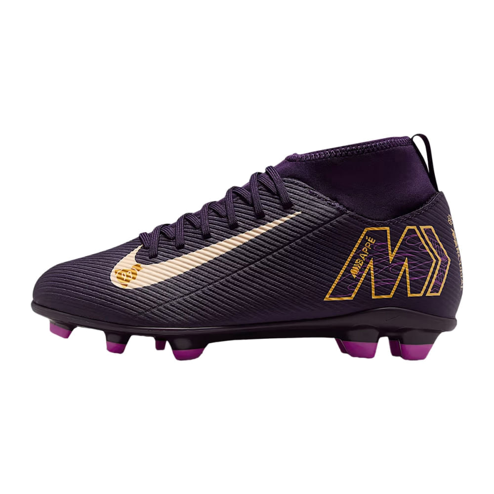 Nike Kids Mercurial superfly 10 Cl MG Hi Soccer Cleats in Purple Color