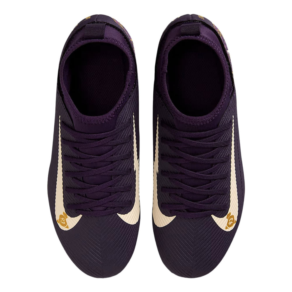 Nike Kids Mercurial superfly 10 Cl MG Hi Soccer Cleats in Purple Color