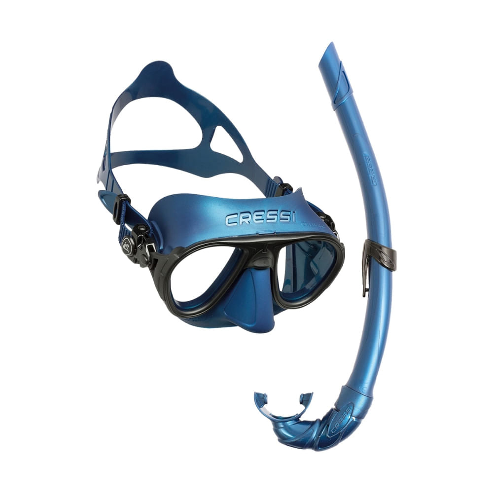 Cressi Unisex Calibro And Corsica Set Scuba Goggles in Blue Color