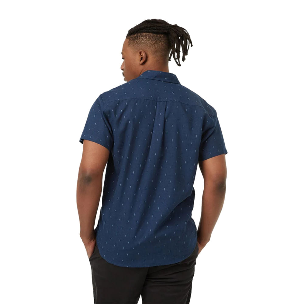 Tentree Mens Small Tree Mancos S/S Tops in Blue Color