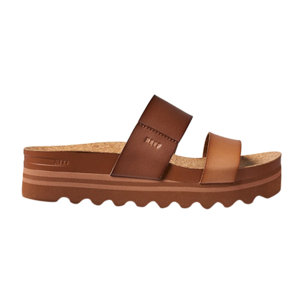 Reef Womens Cushion Vista Hi Flip-Flops in Brown Color