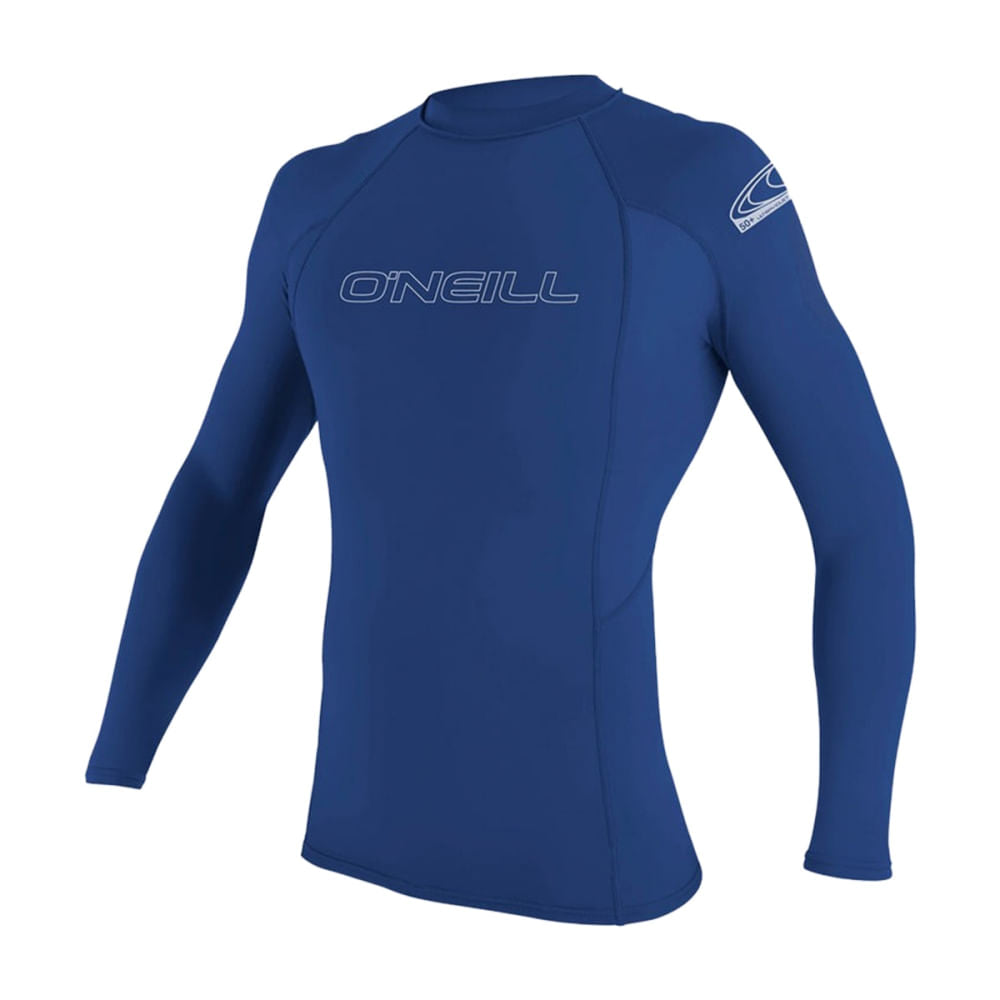 O'Neill Mens Skins L/S Crew Swimsuits in Blue Color