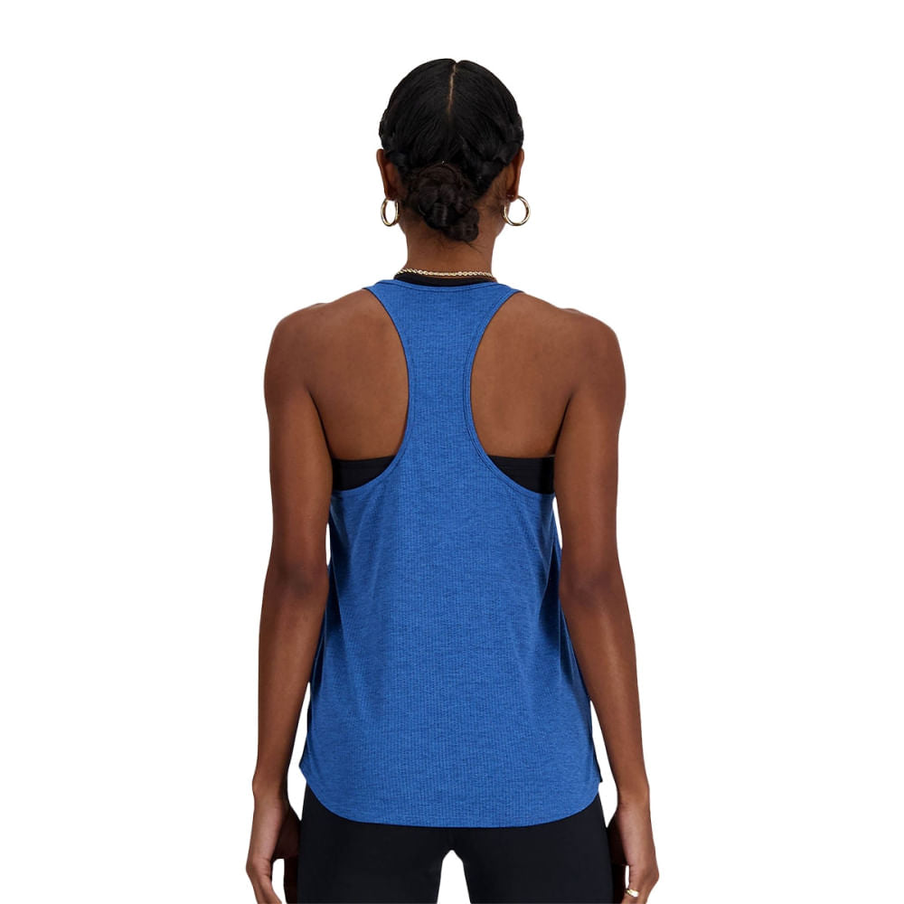 New Balance Womens Athletics Tank Tops in Blue Color