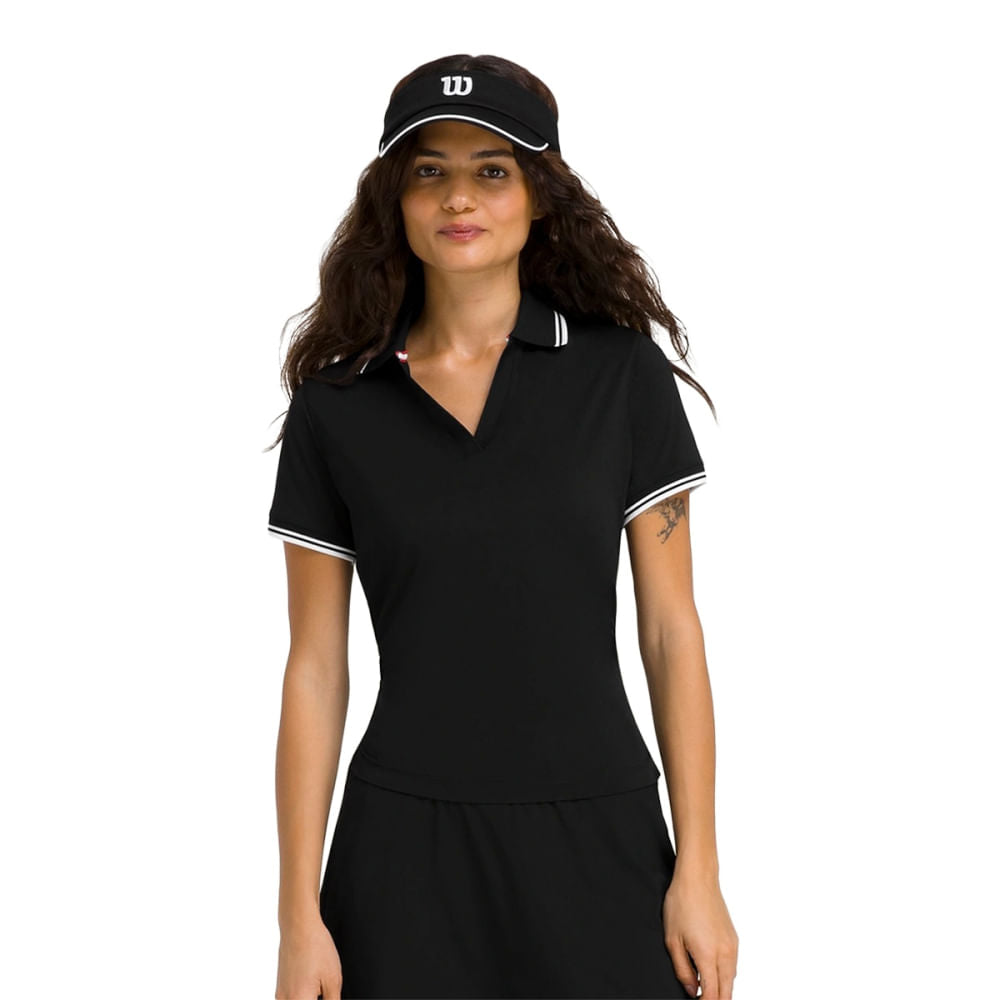 Wilson Womens Club Polo Black Tops in Black Color