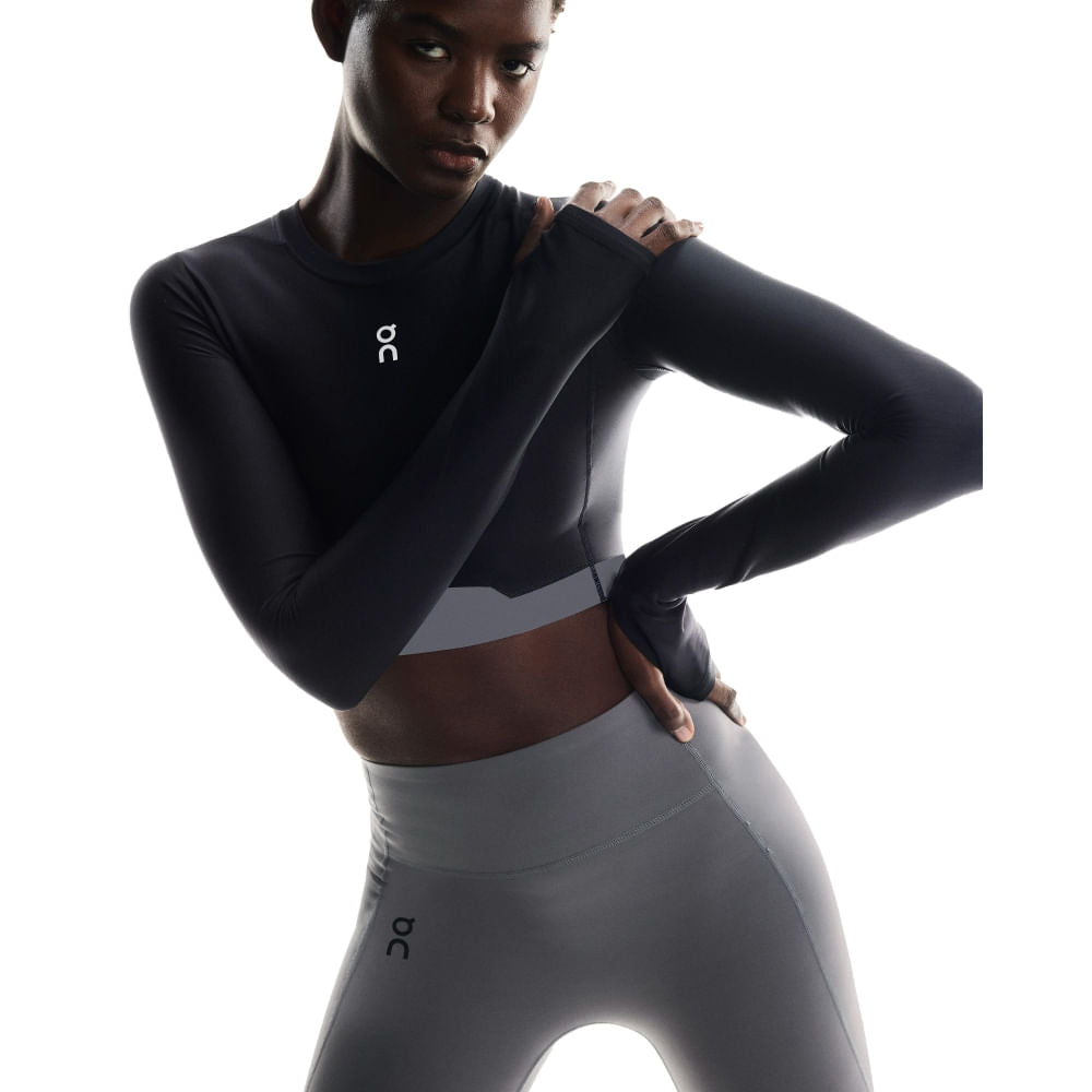 W TRAIN LS CROP | 0553 BLACK