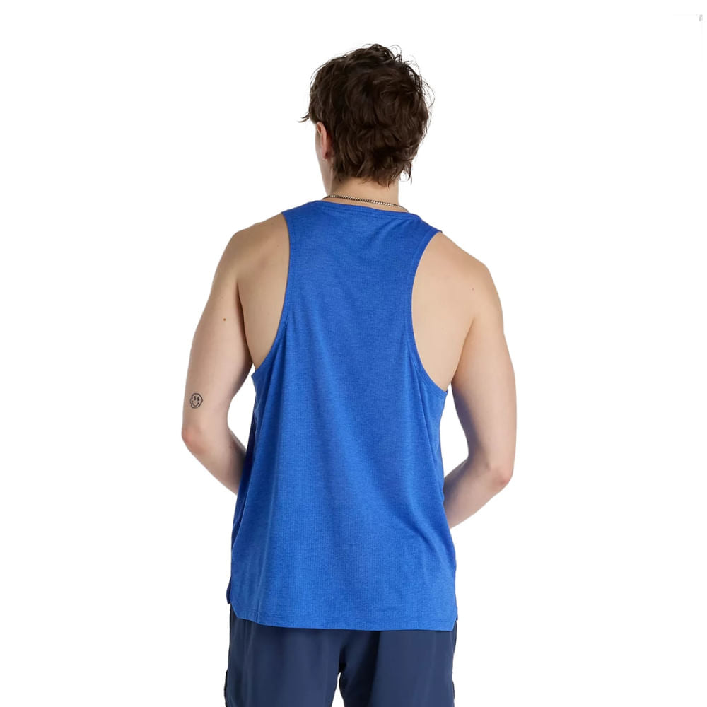 New Balance Mens Athletics Singlet Tops in Blue Color