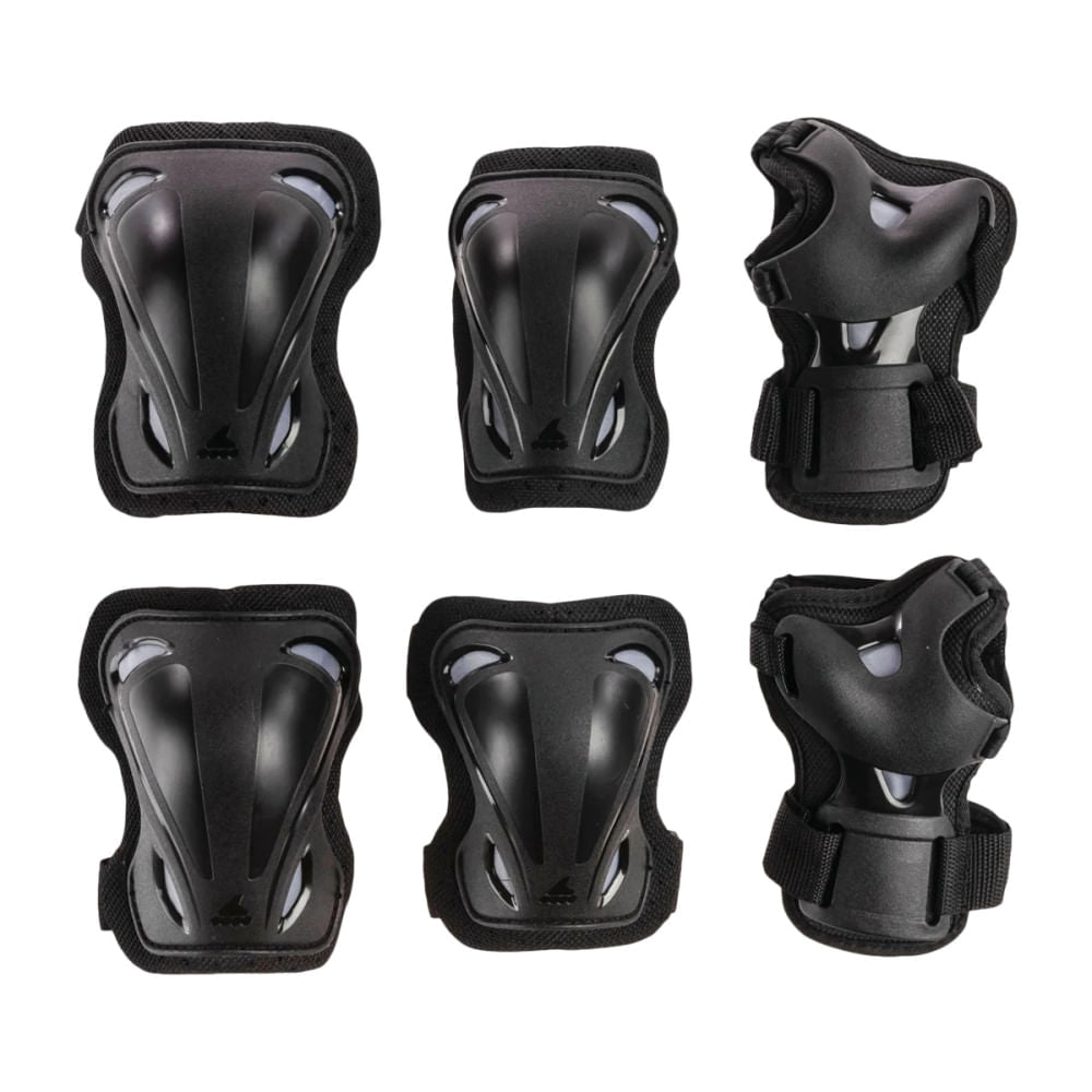 Rollerblade Unisex Skate Gear 3Pk Skateboarding Pads in Black Color