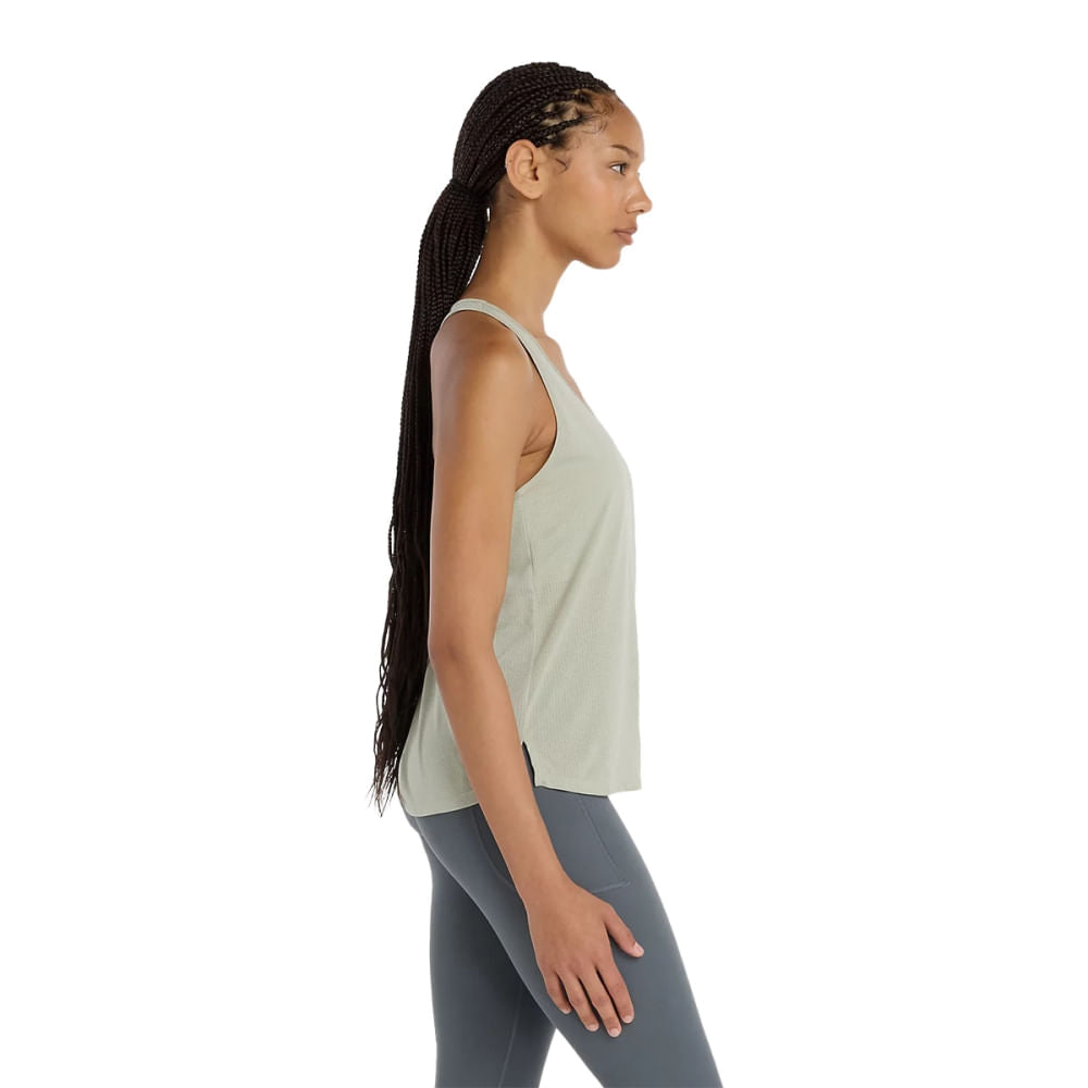 New Balance Womens Athletics Tank Tops in Green Color