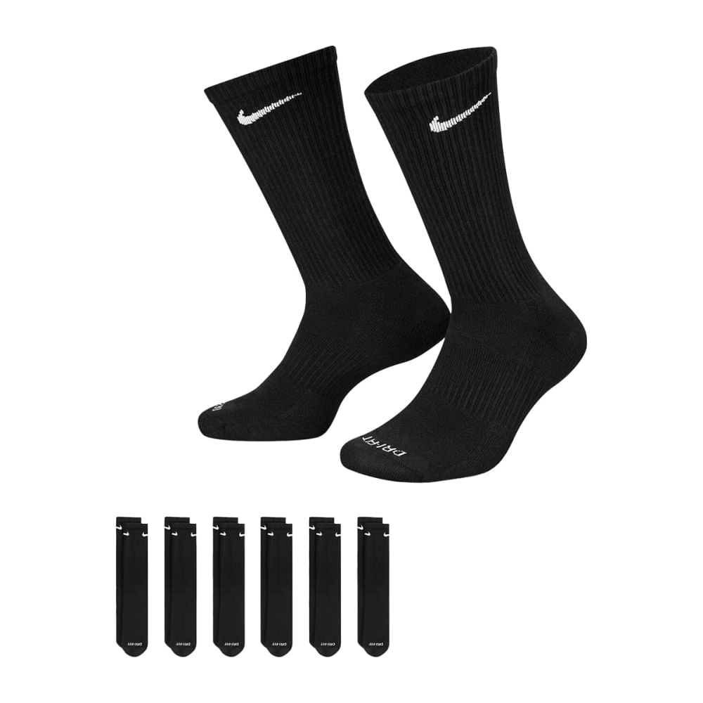 6PK DRIFIT CUSHION CREW | 010-BLACK