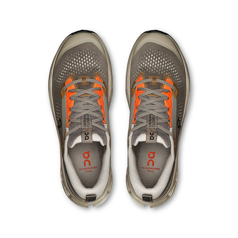 On Mens Cloudsurfer Trail 2 Trail Running Shoes in Black Color