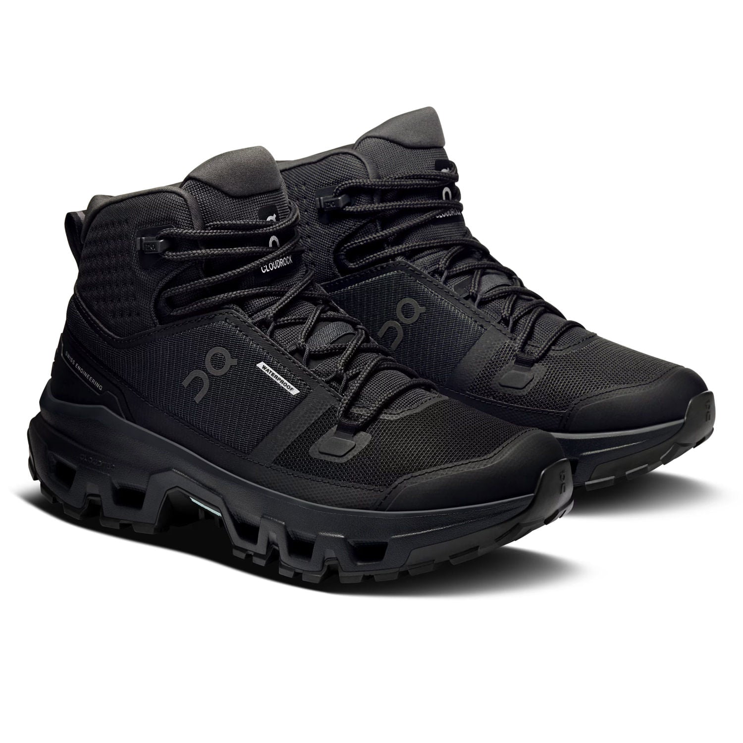 On Womens Cloudrock Mid Wp Boots in Black Color