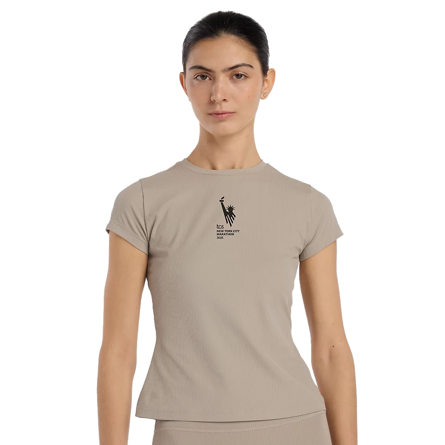 NYC MAR RIBBED FITTED TE | BEIGE-ADS